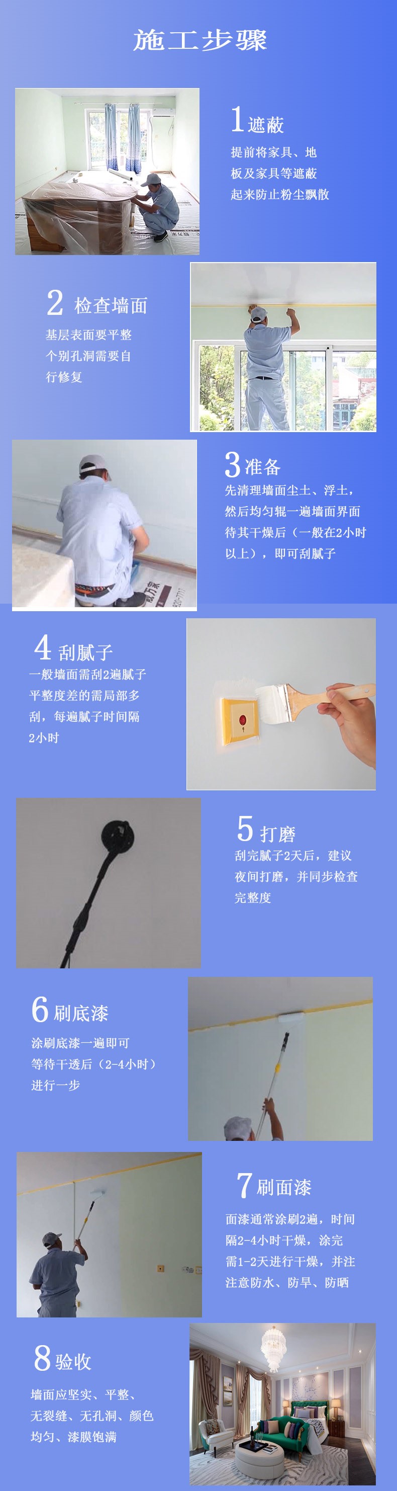 內墻涂料廠家施工步驟